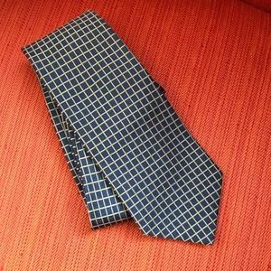 COACH Neck Tie Deep Blue w Check EUC